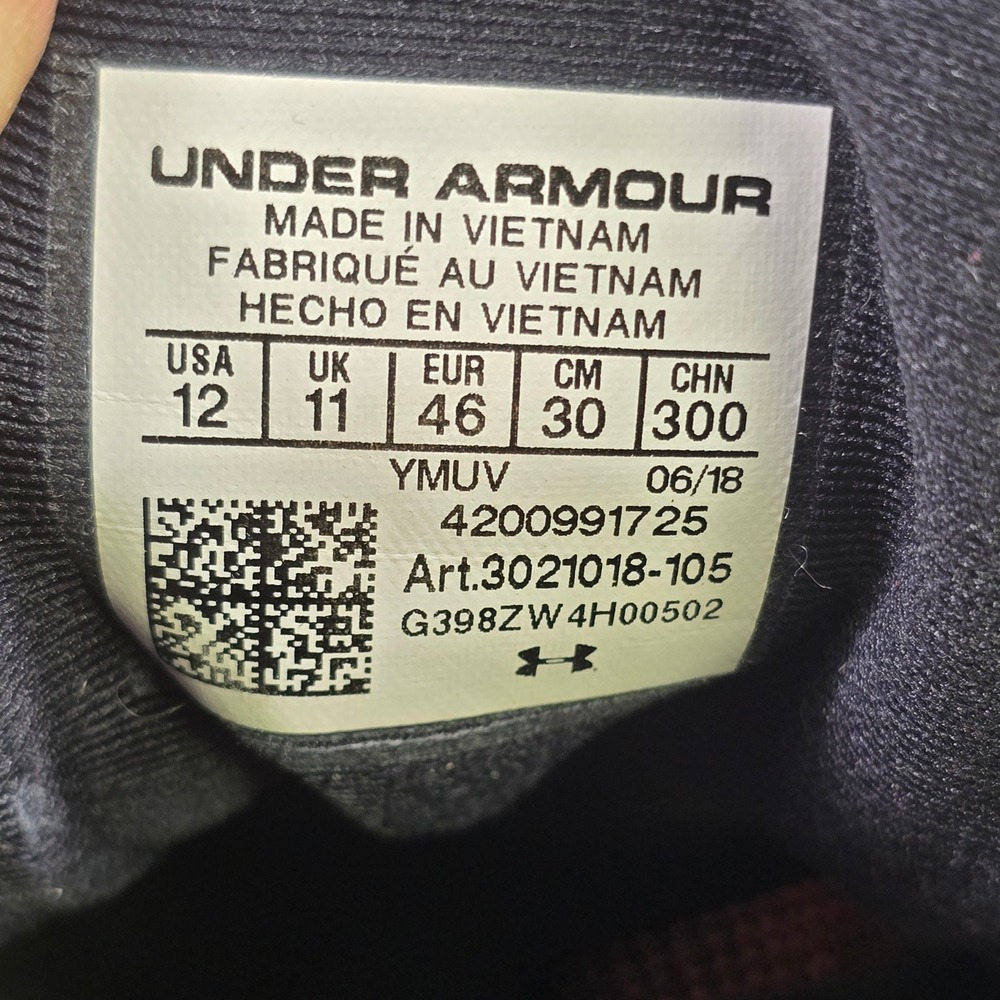 Under Armour Charged Patriot Running Shoes Mens 12 Navy Grey Red‎ 3021018-105 - Picture 4 of 11